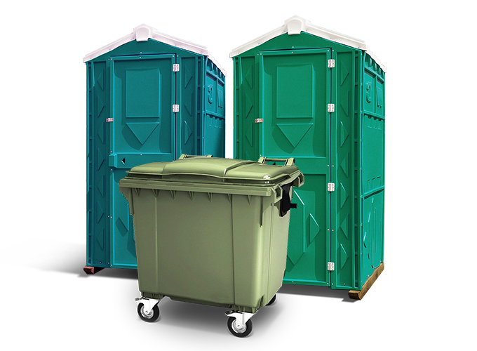 Мусорные контейнеры от 120 до 1 100 литров, туалетные и душевые кабины